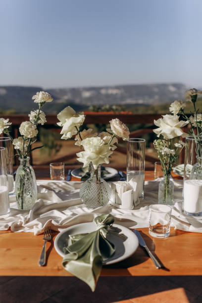 istock The wedding table decorated with fresh flowers. 1819132519