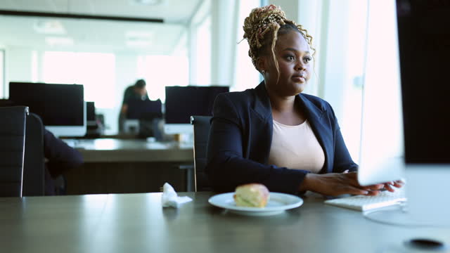 Black businesswoman working in office