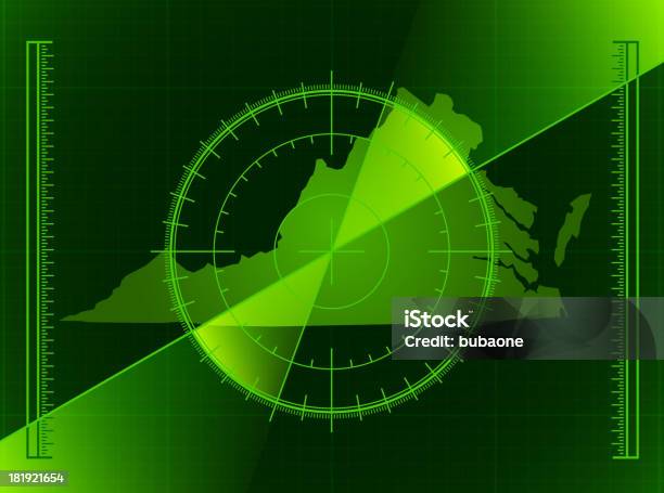 Vetores de Radar Tela Verde E Mapa Do Estado De Virginia e mais imagens de Coordenação - Coordenação, Grade - Padrão, Atividade