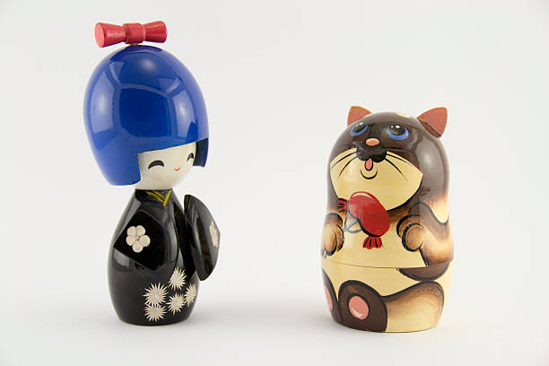 istock Japanese doll with funny russian nested doll. 181922273