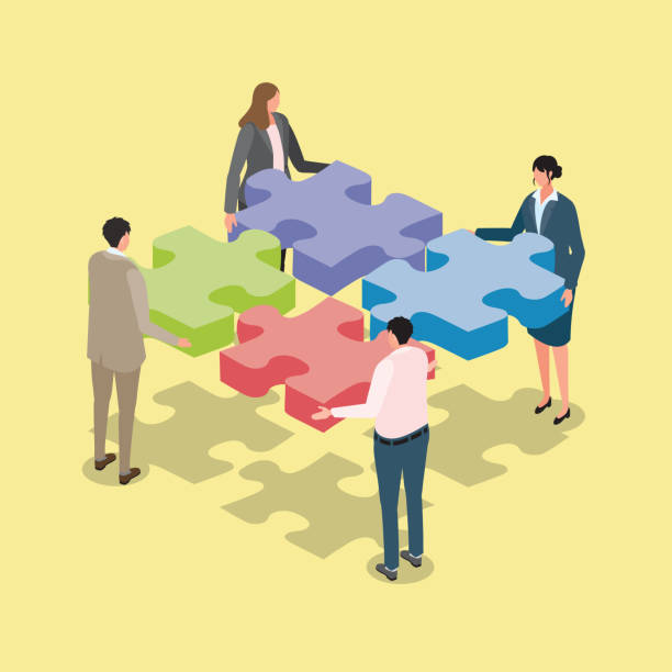 istock Illustration of a business team working together 1819222818