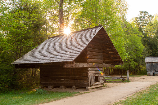 Historic farmhouse at Cades Cove, Great Smoky Mountains National Park, USA