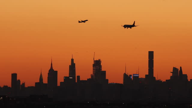 Airplanes Above Skyline
