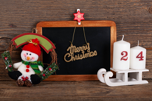 Advent Calendar with the Festive Season’s Christmas Characters in Red, White, and Green