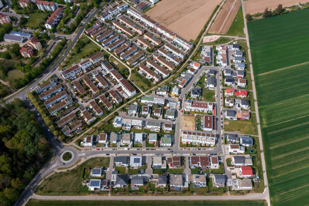 istock Residential neighborhood and green fields 1819263513