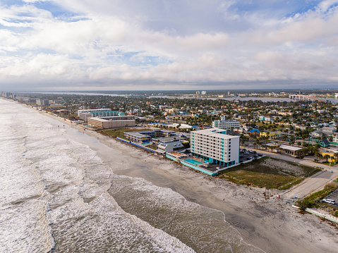 Aerial drone stock photo Daytona Beach Florida USA