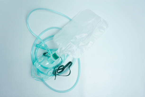 istock Non-rebreathing oxygen mask (NRM) is the main equipment needed in oxygen therapy using NRM. Isolated on white 1819300143