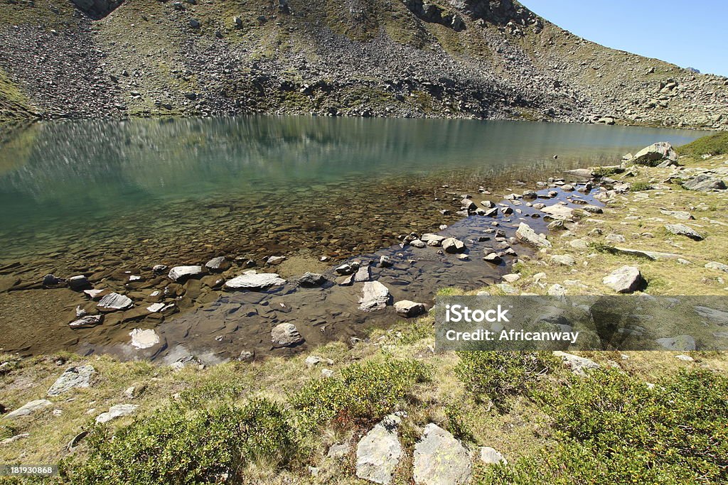 Alpine lago de montaña Mittlerer Plenderlesee, Kühtai, Tyrol, Austria - Foto de stock de Actividades recreativas libre de derechos