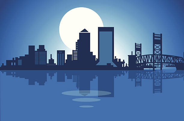 Jacksonville Skyline vector art illustration