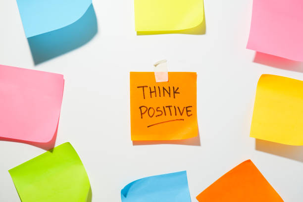istock Motivational words for personal development, think positive, inspirational handwriting on sticky notes 1819344126