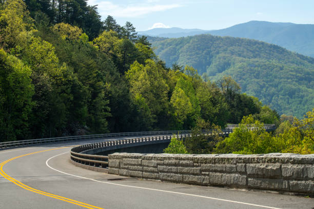 Scenery of Foothills Parkway in Spring, Great Smoky Mountains National Park, USA
