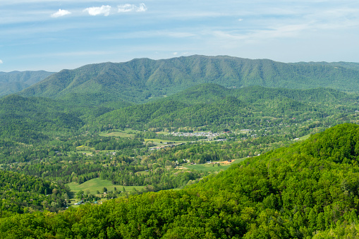 Scenery of Foothills Parkway in Spring, Great Smoky Mountains National Park, USA
