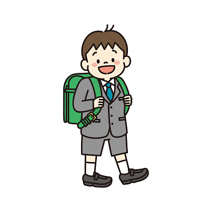 Illustration of boy starting elementary school