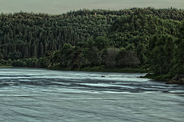 HDR of norwegian river stock photo