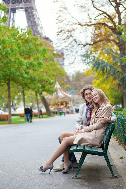 istock Romantic couple in Paris by the Eiffel Tower 181944891