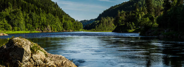 Large river panorama stock photo