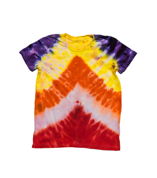 istock Five-color tie dye T-shirt isolated on a white background. 1819504688