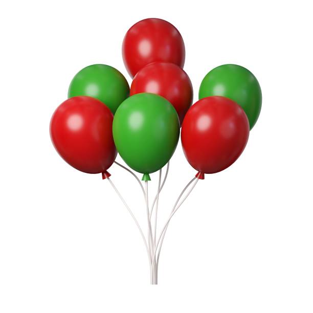 istock 3d Christmas Balloon smoke icon. minimal decorative festive conical shape tree. New Year's holiday decor. 3d design element In cartoon style. Icon isolated on white background. 3d illustration 1819523479