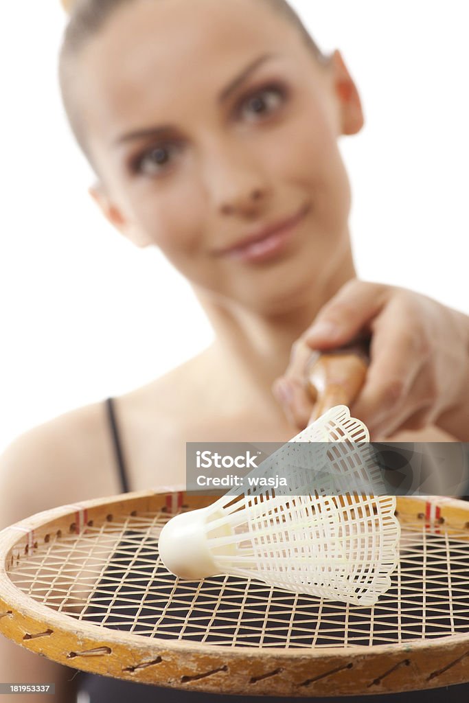 Mädchen mit einem Badmintonschläger - Lizenzfrei Aktiver Lebensstil Stock-Foto