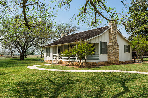 boyhood casa di lyndon b. johnson national historic park - building place foto e immagini stock