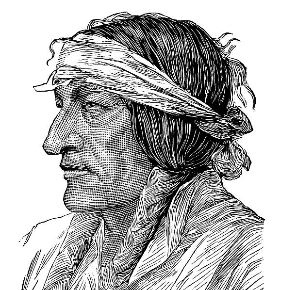 сидящий бык - chief sitting bull stock illustrations