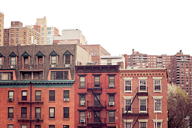 Brownstones stock photo