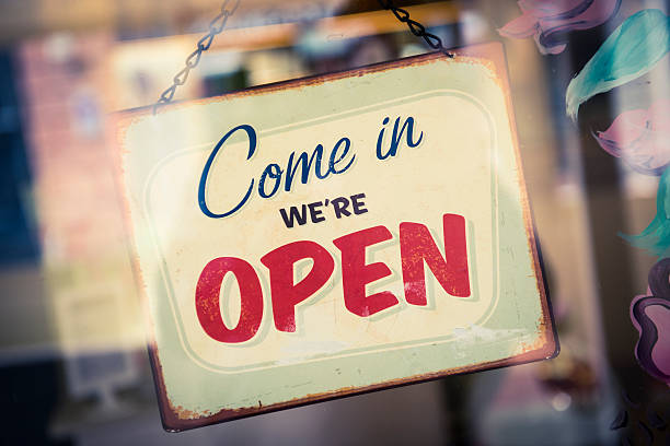 istock Business Opening with Open Sign 181956900