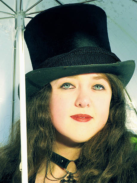 istock Girl In Top Hat Under Parasol 181956927