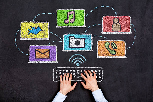 istock Social media chalk drawing 181957199