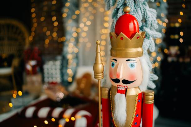 istock Nutcracker doll in a decorated New Year's room 1819575563