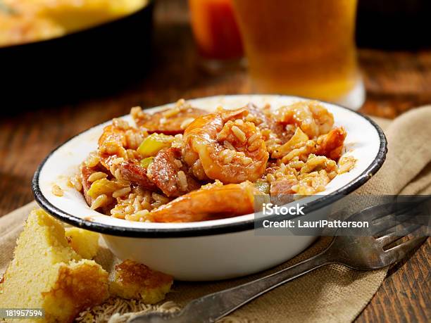 Jambalaya Foto de stock y más banco de imágenes de Gombo - Gombo, Jambalaya, Pan de maíz