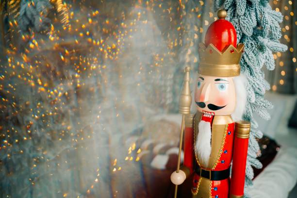 istock Nutcracker doll in a decorated New Year's room, Christmas 1819575973