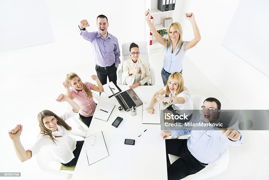 Equipo de negocio feliz - Foto de stock de Aclamar libre de derechos