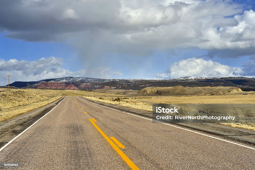 Strada, Wyoming - Foto stock royalty-free di Ambientazione esterna