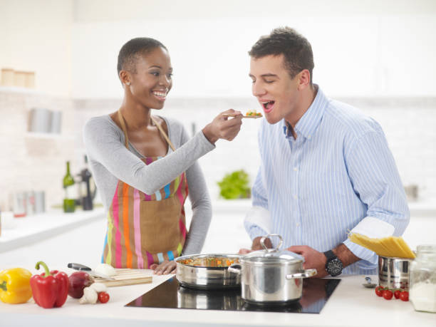 istock Interracial Couple In The Kitchen 181958175
