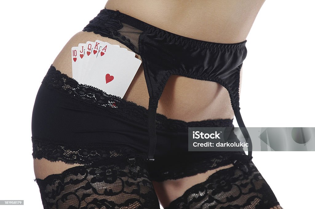 Sexy garota com uma combinação de pôquer - Foto de stock de Adulto royalty-free