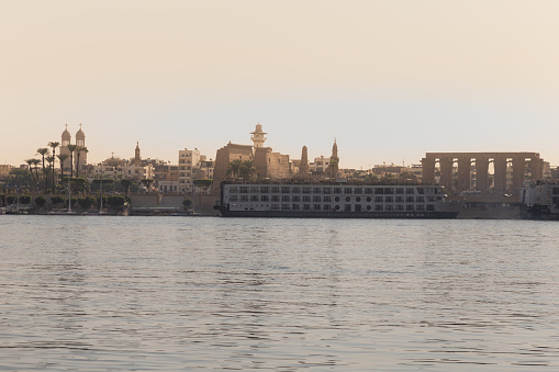 Cruise in Luxor's Nile river during sunrise in Egypt, Luxor Governorate, Luxor