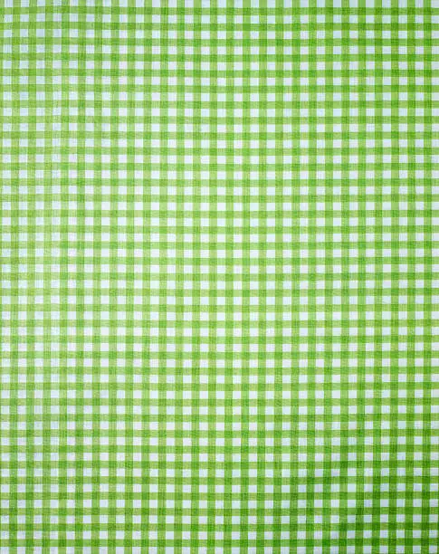 Photo of Green checkered pattern tablecloth