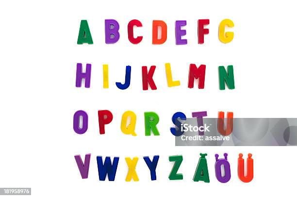 Alphabet Written With Magnetic Letters Included Ä Ö Ü Stock Photo - Download Image Now