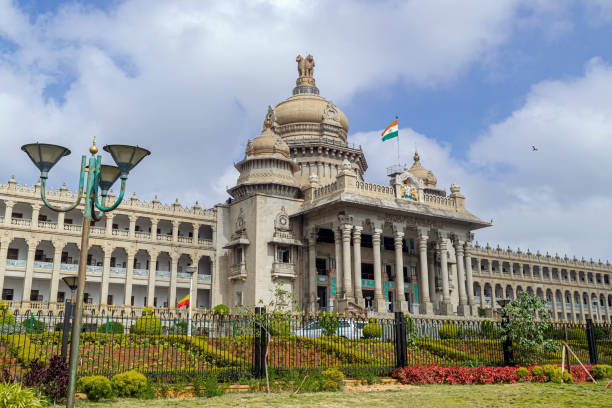 istock Largest legislative building in India - Vidhan Soudha , Bangalore with nice blue sky background. 1819596790