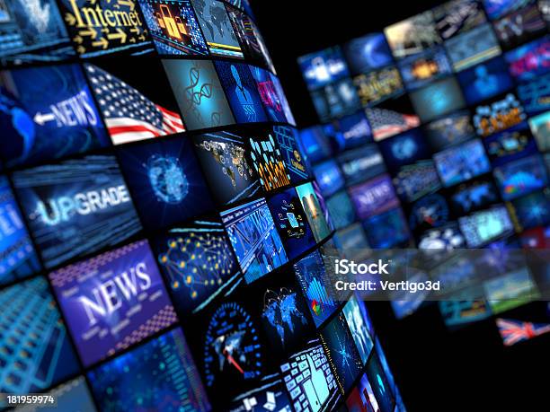 Different News Media Computer Icons Stock Photo - Download Image Now - Arts Culture and Entertainment, Broadcasting, Business