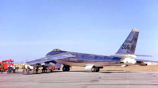 Belgrade, Serbia - May 07, 2018: Fighter Jet in Front of Aircraft Museum at Airport Nikola Tesla in Surcin.