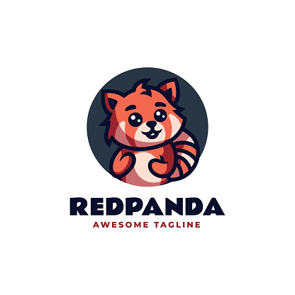 Vector Illustration Red Panda Mascot Cartoon Style.