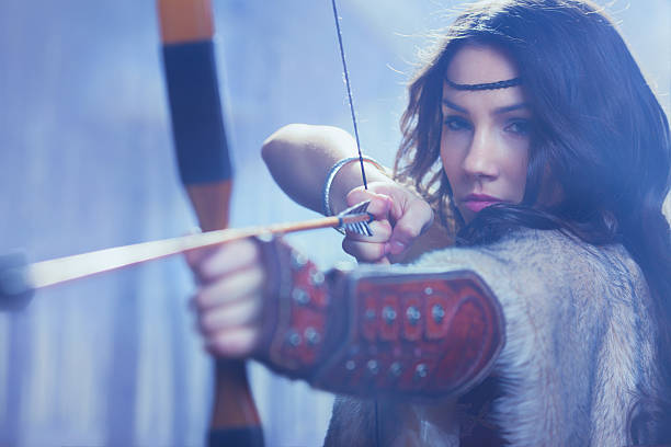 Mysterious Female Archer stock photo