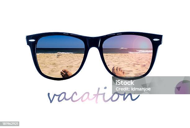 Vacation Glasses Stock Photo - Download Image Now - Beach, Black Color, Blue