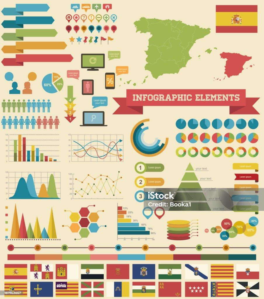 Infografía elementos-España - arte vectorial de Abstracto libre de derechos