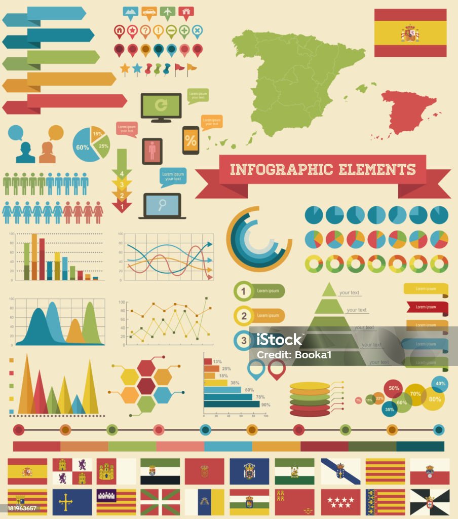 Инфографика элементы-Испания - Векторная графика Абстрактный роялти-фри