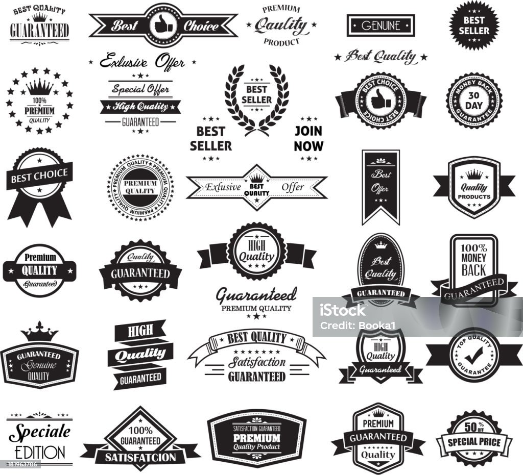 Big Banner and Label Collection Badge stock vector