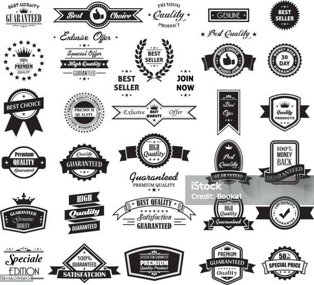 Big Banner And Label Collection Stock Illustration - Download Image Now - Badge, Award, Vector