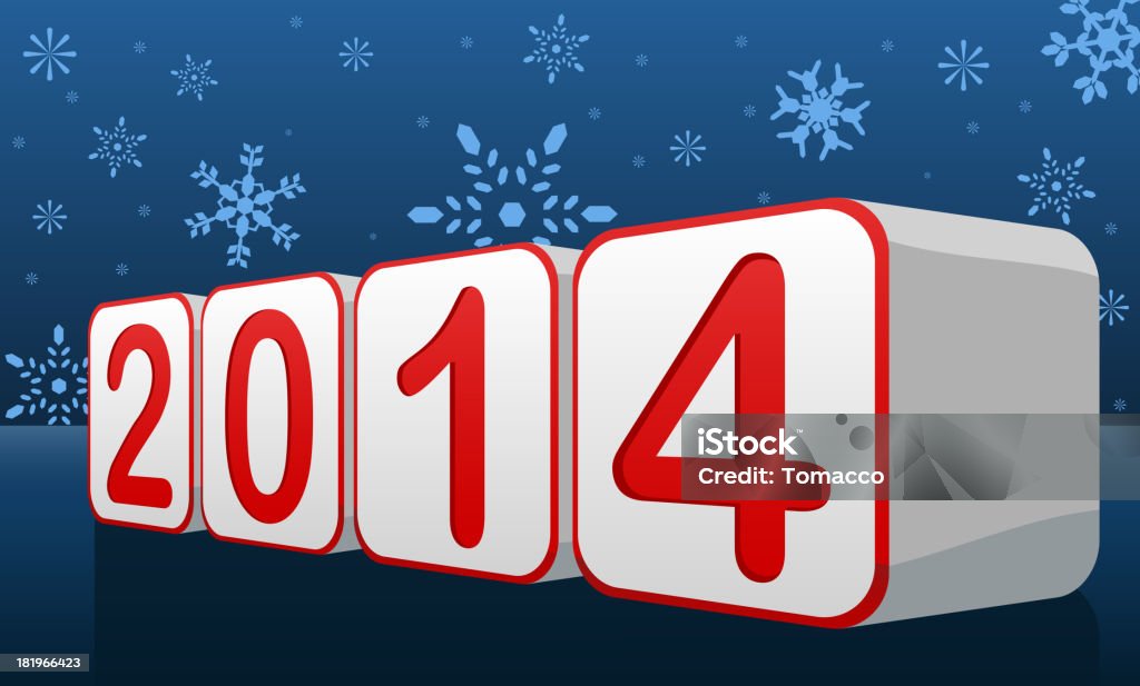 Frohes neues Jahr 2014 Hintergrund mit Schneeflocken - - Lizenzfrei 2014 Vektorgrafik